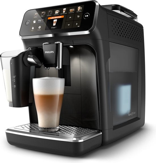Philips 5400 Series - Espressomachine - 12 Verschillende Dranken - LatteGo Melksysteem - Keramische molen - AquaClean Filter - Volautomatisch - Zwart Zilver - Koffiemachine met bonen - EP5447/90(Zwart)