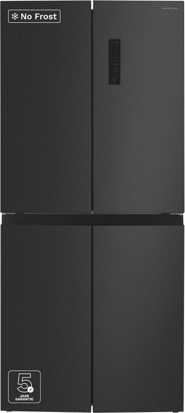 Inventum SKV4180B No Frost energiezuinige Amerikaanse koelkast - 466 liter - Digitaal display - Supervriezen - Vershoudlade - 4 deuren - Zwart