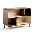 Houten tv-meubel met open opbergruimte en metalen poten 120 x 40 x 80cm