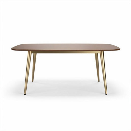 Houten eettafel met gouden poten 180 x 90 x 75cm modern design