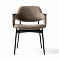 Stoel met stoffen bekleding in bruin en zwart onderstel 45 x 55 x 80cm