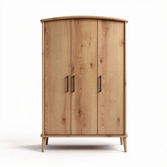 Kast van massief hout met ronde bovenkant afmetingen 90 x 50 x 130cm