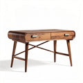 Houten bureau met lades 120 x 60 x 75cm in walnootkleur