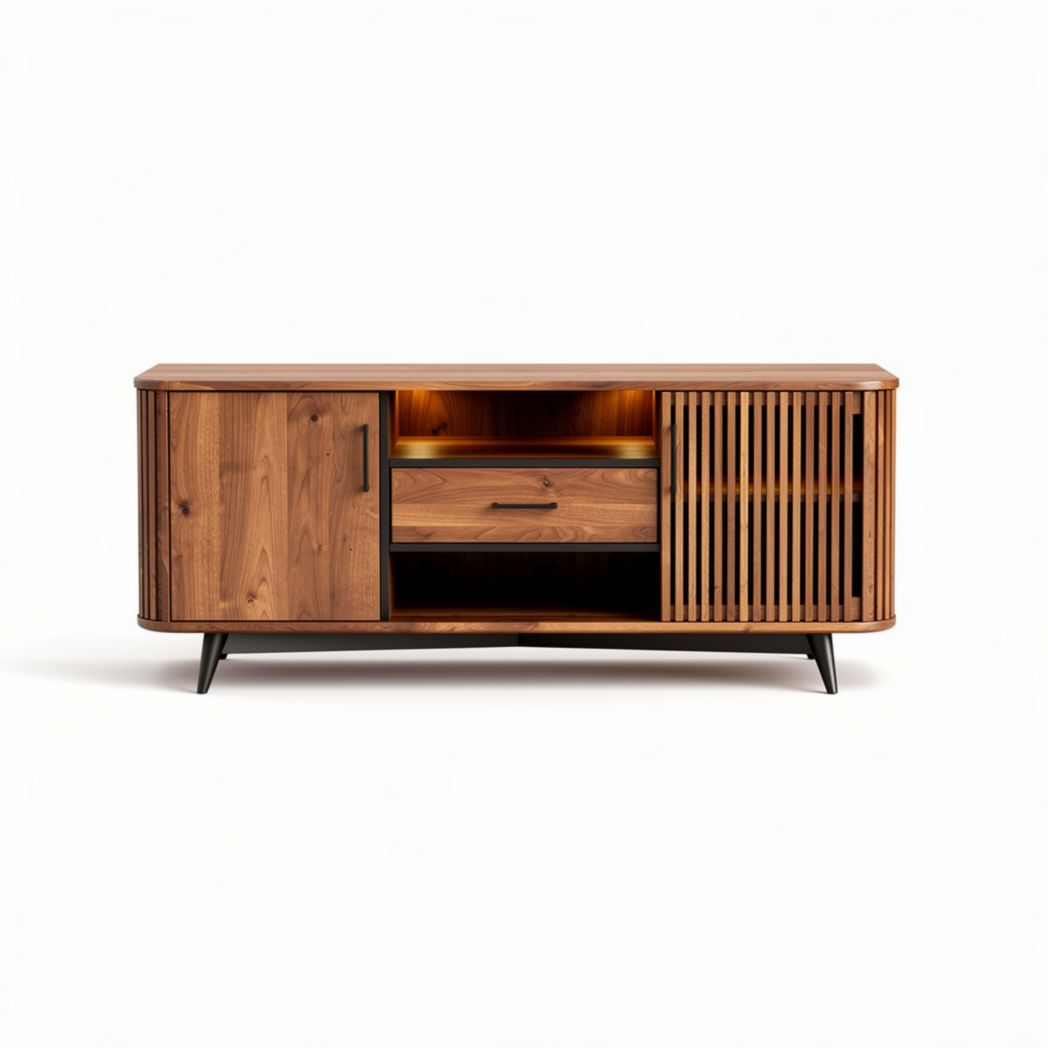 Houten tv-meubel met laden en deuren afmetingen 120 x 40 x 50cm