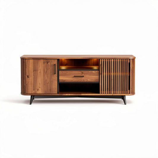 Houten tv-meubel met laden en deuren afmetingen 120 x 40 x 50cm