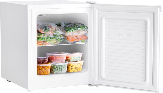 KitchenBrothers Mini Vriezer - 33L - Kleine Diepvrieskast - Diepvriezer - Vrijstaand - Compact - Zwart(Wit)